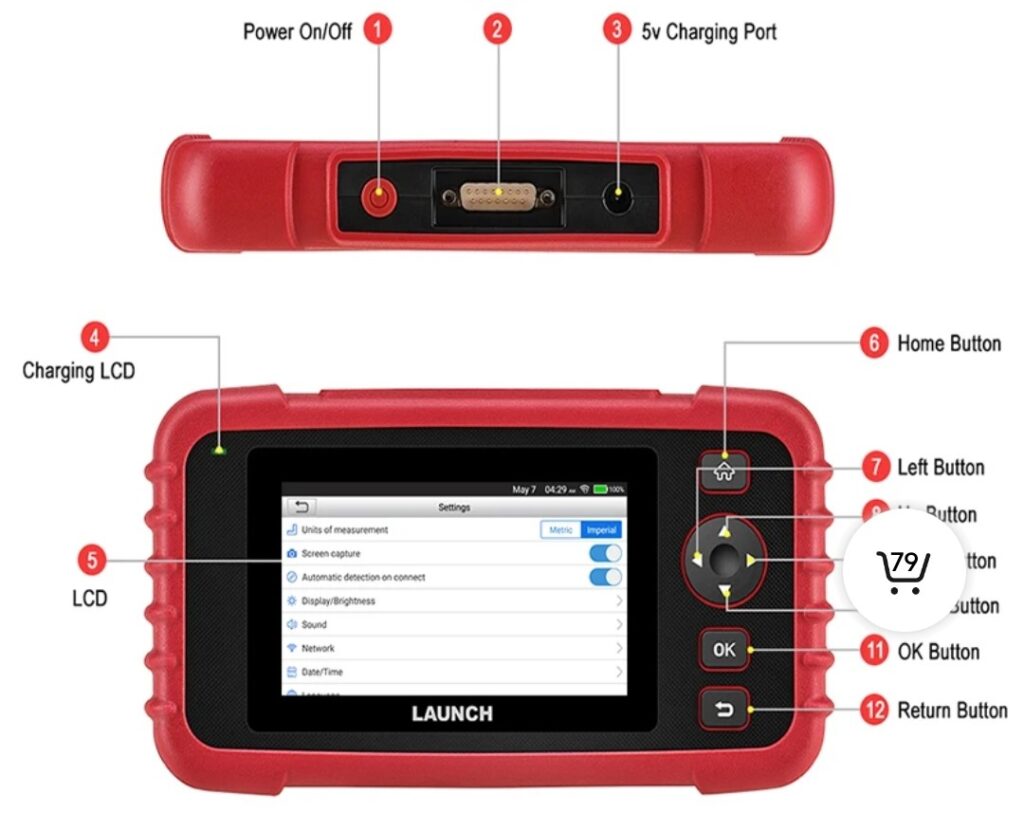 Launch outils de diagnostic OBD2 pour voiture Scan Moteurs, lecteur de code Mise à jour gratuite