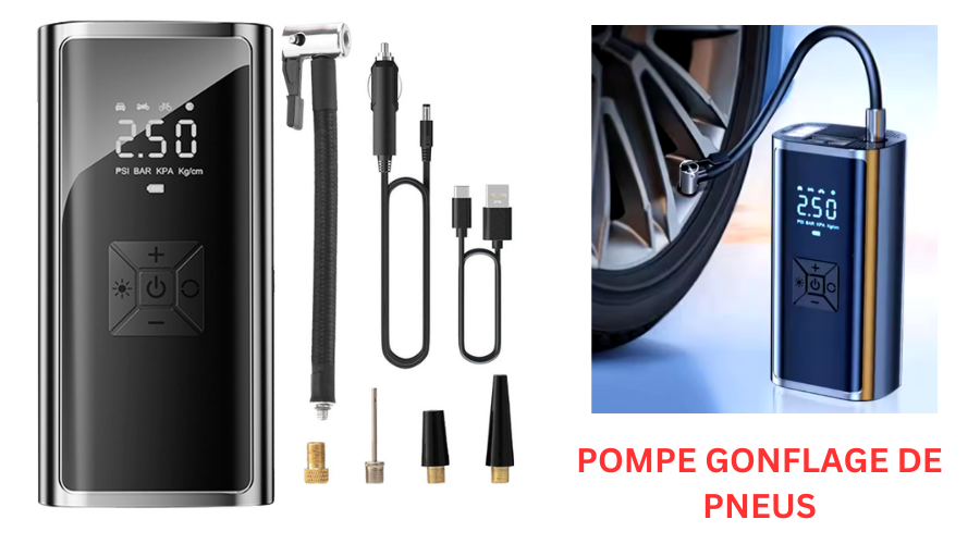 Pompe 150 PSI Portable, Gonfleur de Pneus de Voiture