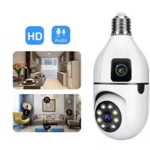 Caméra de Surveillance Ampoule Intelligente IP PTZ 360 degrés à Double Objectif