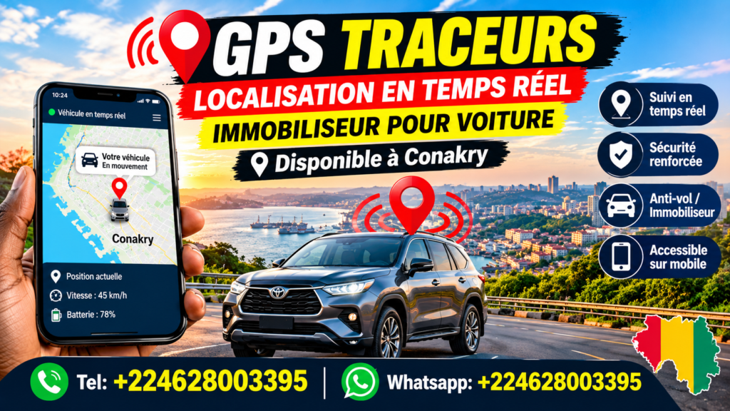 GPS Traceurs Voitures - Localisation en Temps Reel et Immobiliseur. Disponible a Conakry