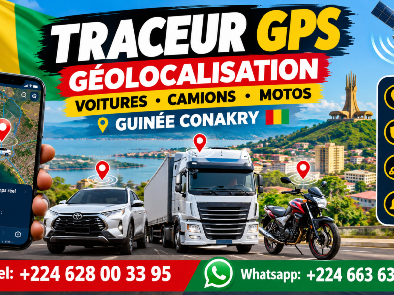 Traceurs GPS Géolocalisation Voitures Camions Motos Guinée Conakry